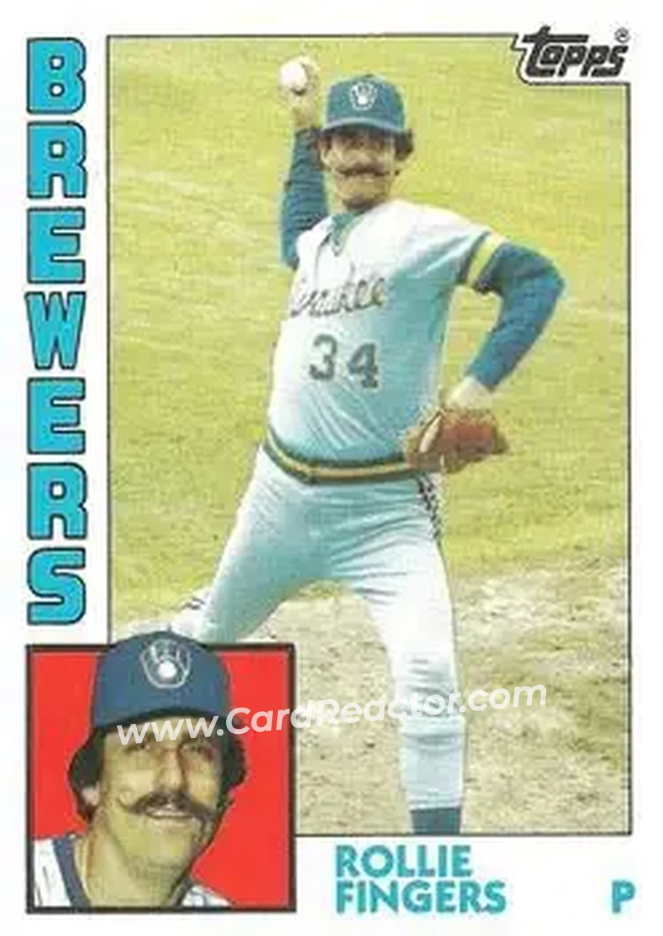 1984 Topps #495 - Rollie Fingers - Milwaukee Brewers - Front