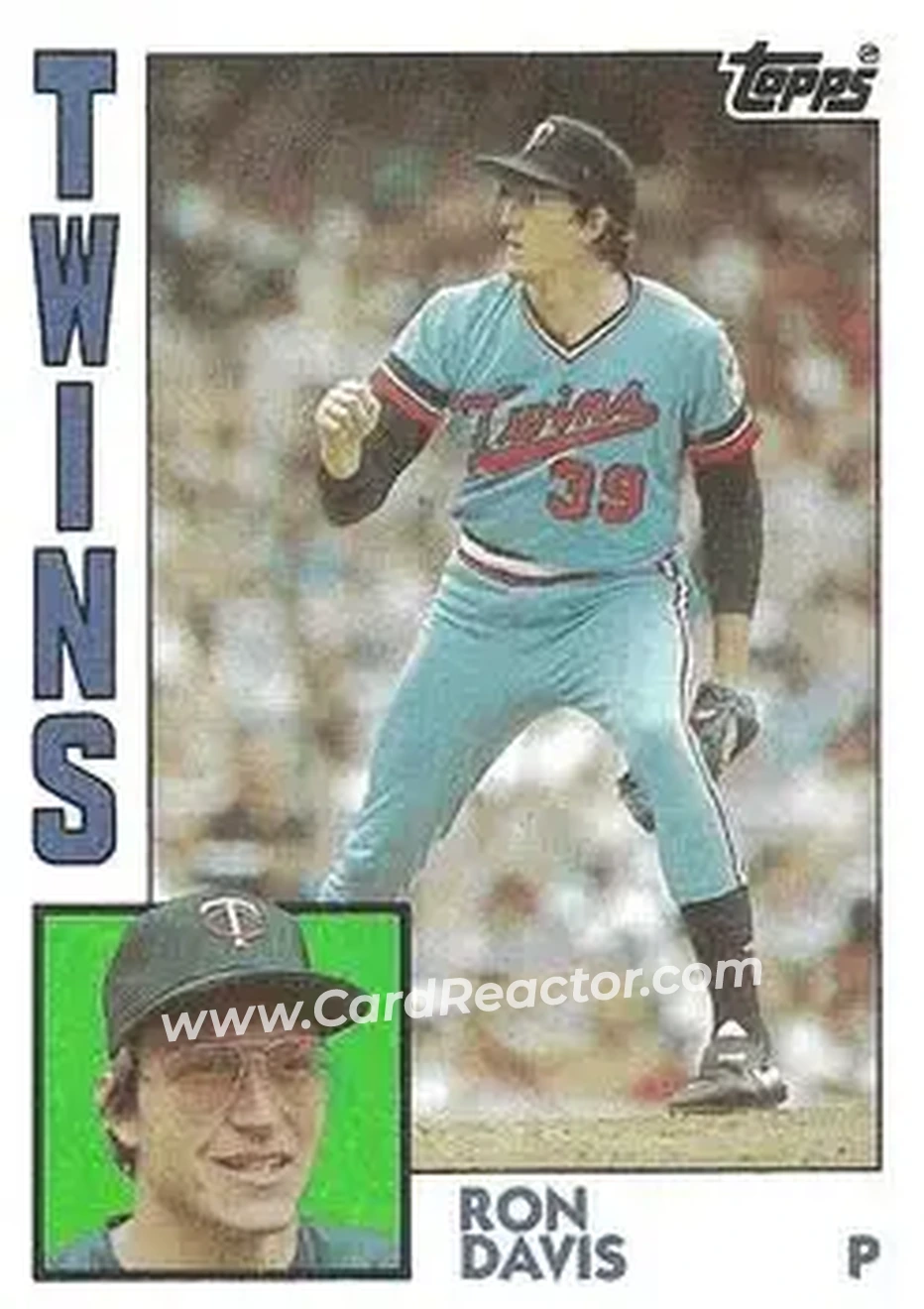 1984 Topps #519 - Ron Davis - Minnesota Twins - Front 1984 Topps #519 - Ron Davis - Minnesota Twins - Front