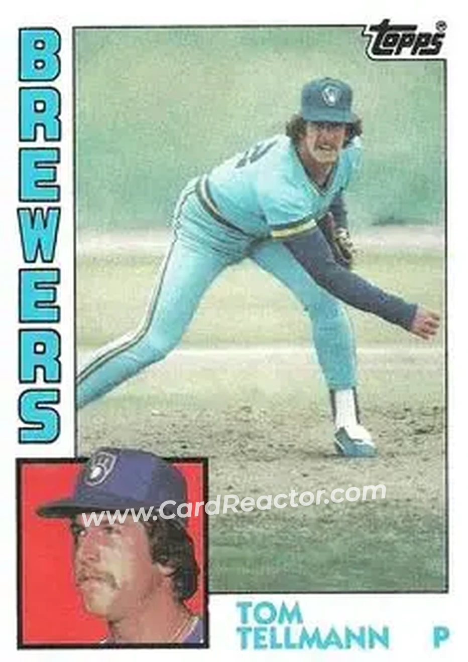 1984 Topps #476 - Tom Tellmann - Milwaukee Brewers - Front