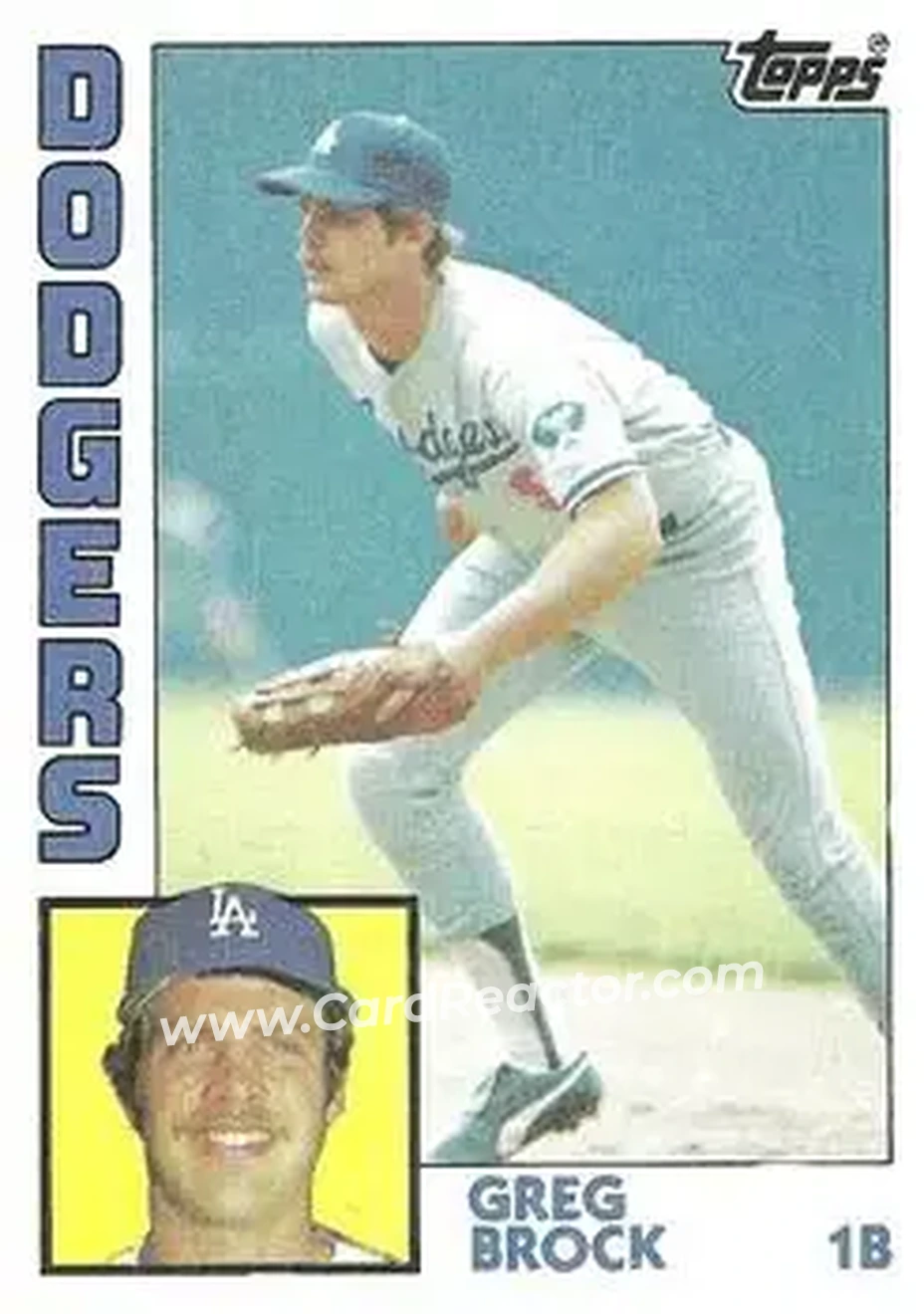 1984 Topps #555 - Greg Brock - Los Angeles Dodgers - Front