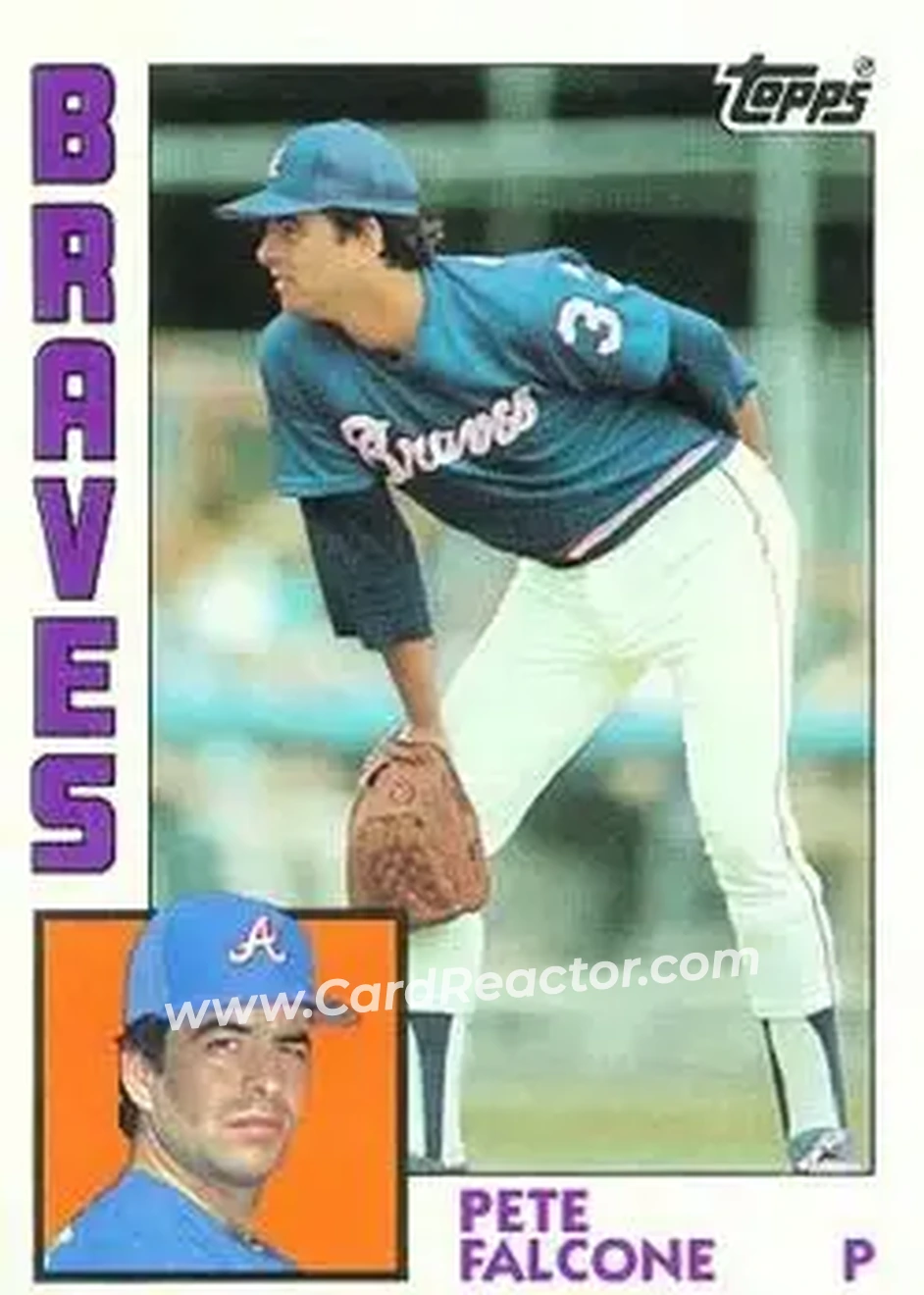 1984 Topps #521 - Pete Falcone - Atlanta Braves - Front 1984 Topps #521 - Pete Falcone - Atlanta Braves - Front