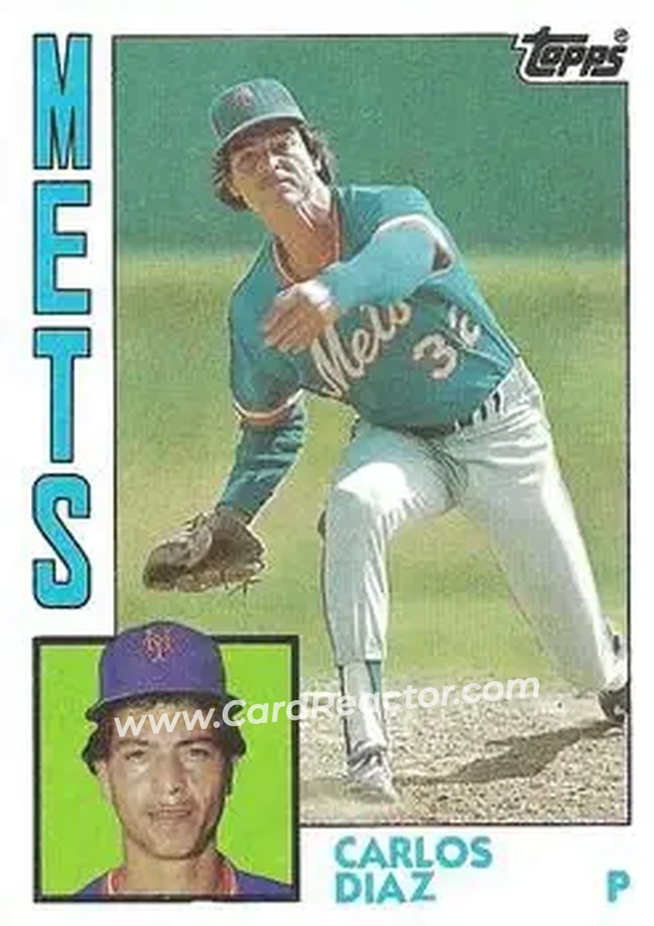 1984 Topps #524 - Carlos Diaz - New York Mets - Front
