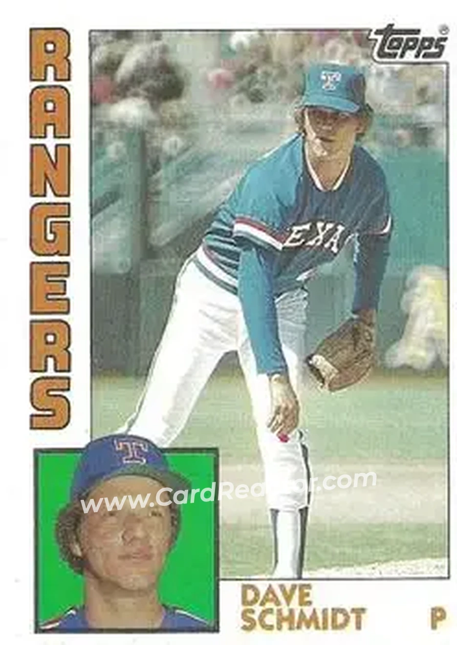 1984 Topps #584 - Dave Schmidt - Texas Rangers - Front 1984 Topps #584 - Dave Schmidt - Texas Rangers - Front