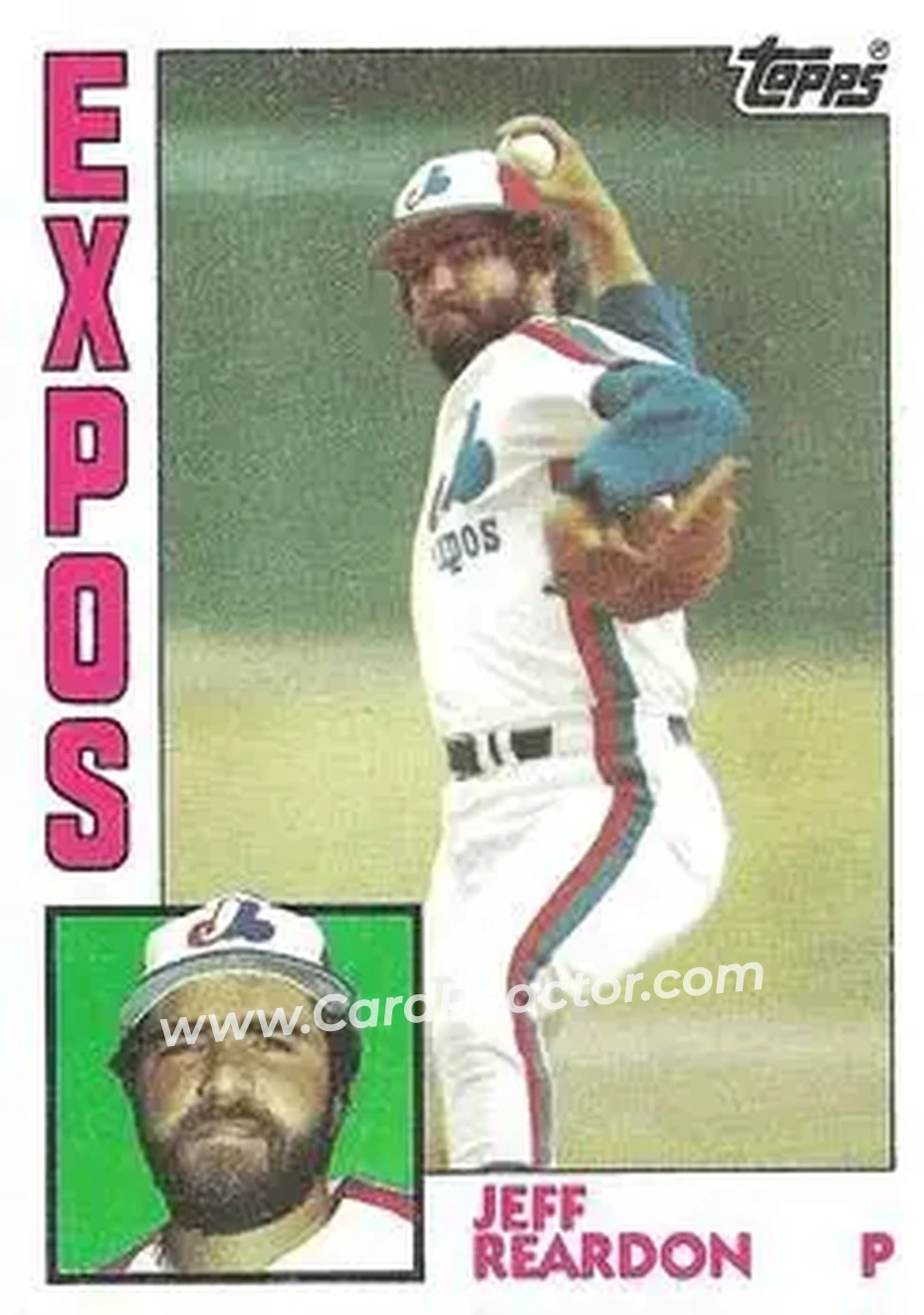 1984 Topps #595 - Jeff Reardon - Montreal Expos - Front