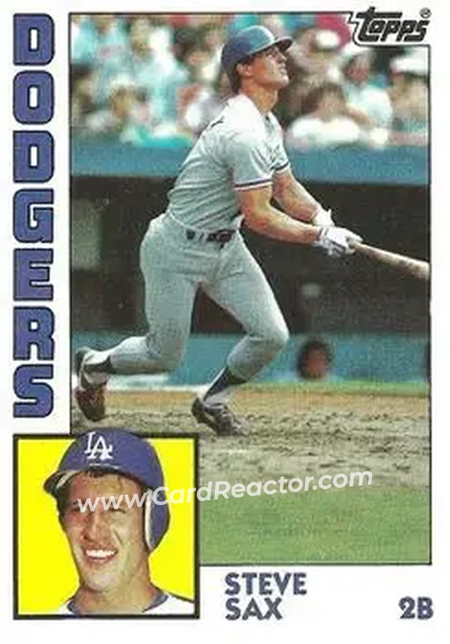 1984 Topps #610 - Steve Sax - Los Angeles Dodgers - Front