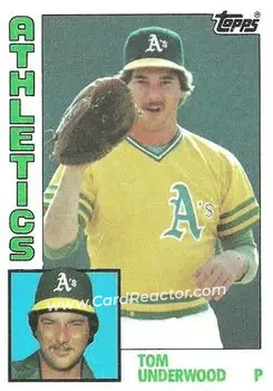 1984 Topps #642 - Tom Underwood - Oakland Athletics - Front 1984 Topps #642 - Tom Underwood - Oakland Athletics - Front