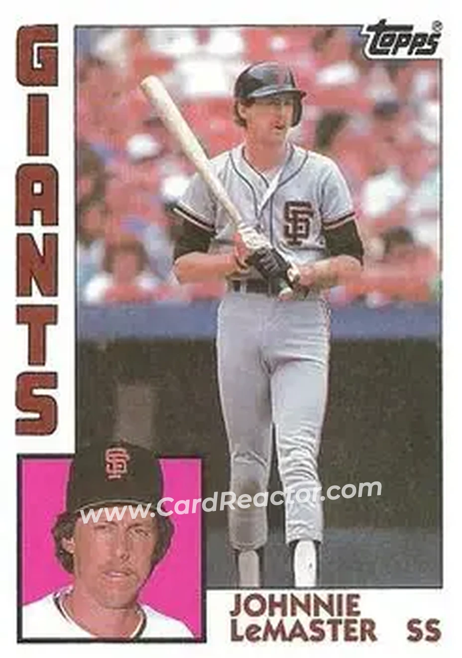 1984 Topps #663 - Johnnie LeMaster - San Francisco Giants - Front