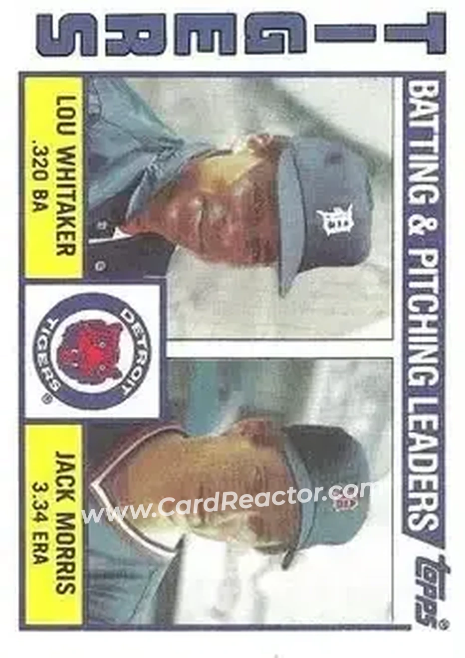 1984 Topps #666 - Tigers Leaders - Checklist (Lou Whitaker - Jack Morris) TL, CL - Detroit Tigers - Detroit Tigers - Front