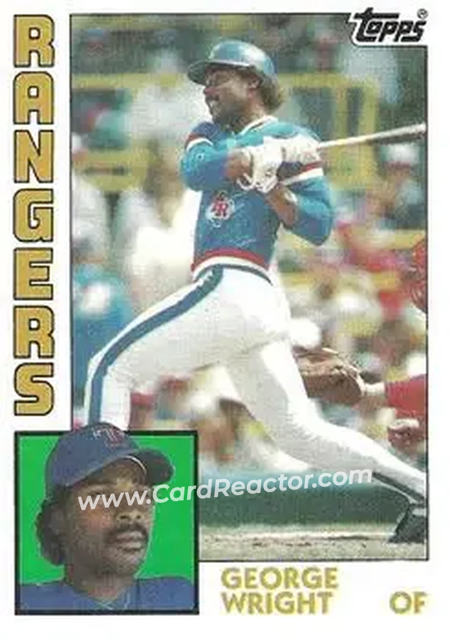1984 Topps #688 - George Wright - Texas Rangers - Front
