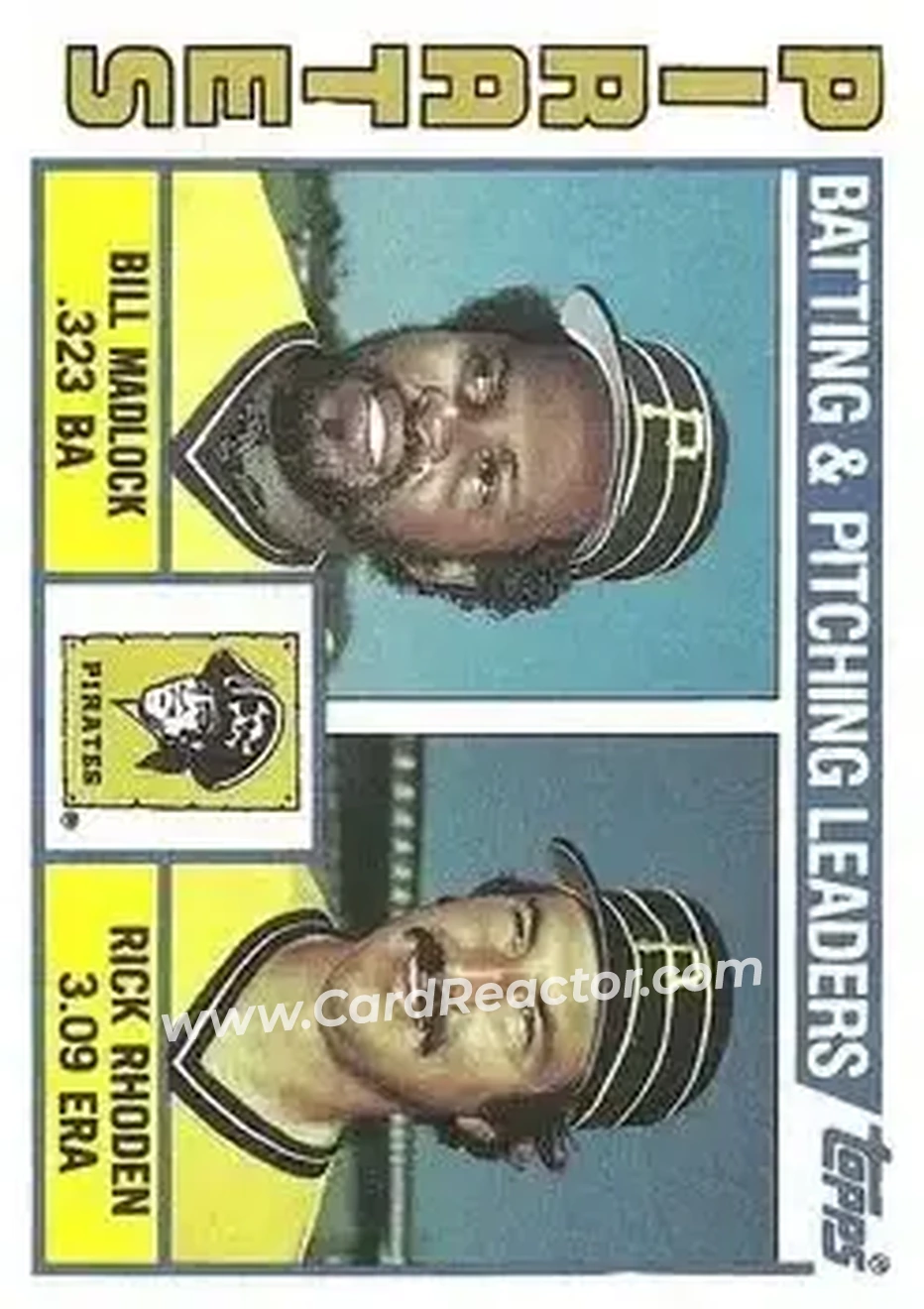 1984 Topps #696 - Pirates Leaders - Checklist (Bill Madlock - Rick Rhoden) TL, CL - Pittsburgh Pirates - Pittsburgh Pirates - Front