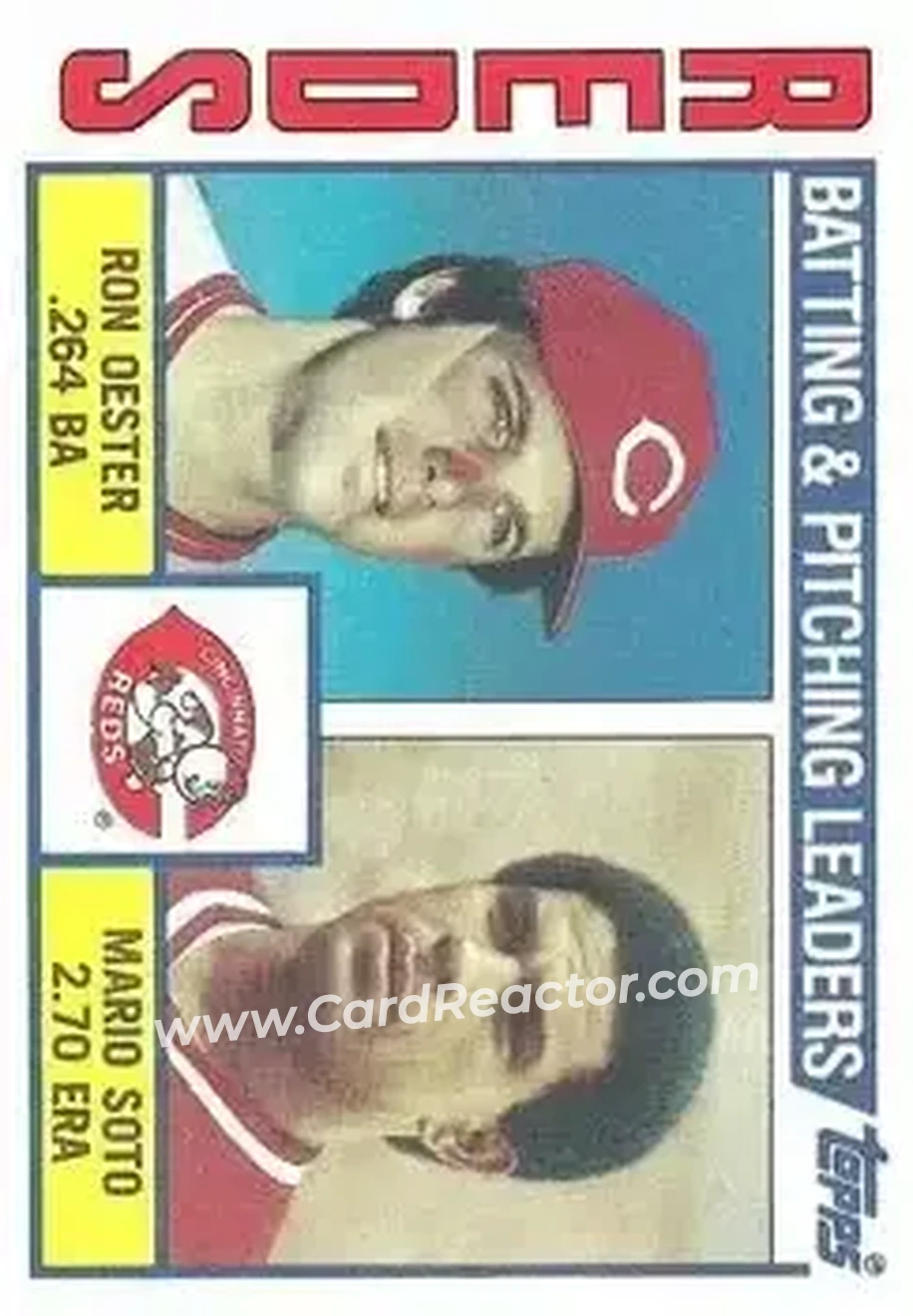 1984 Topps #756 - Mario Soto) - Cincinnati Reds - Front 1984 Topps #756 - Mario Soto) - Cincinnati Reds - Front