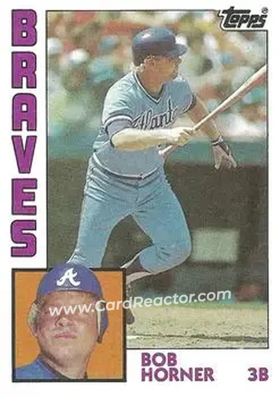 1984 Topps #760 - Bob Horner - Atlanta Braves - Front 1984 Topps #760 - Bob Horner - Atlanta Braves - Front
