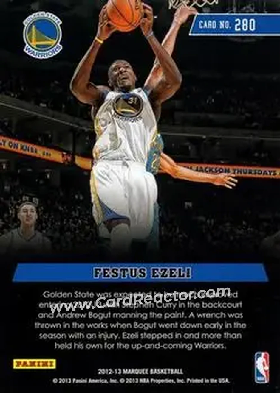 2012-13 Panini Marquee #280 - Festus Ezeli - Golden State Warriors - Back