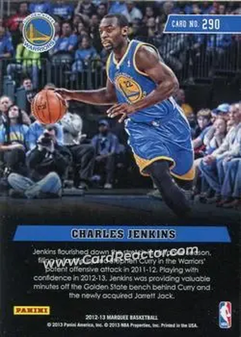 2012-13 Panini Marquee #290 - Charles Jenkins - Golden State Warriors - Back