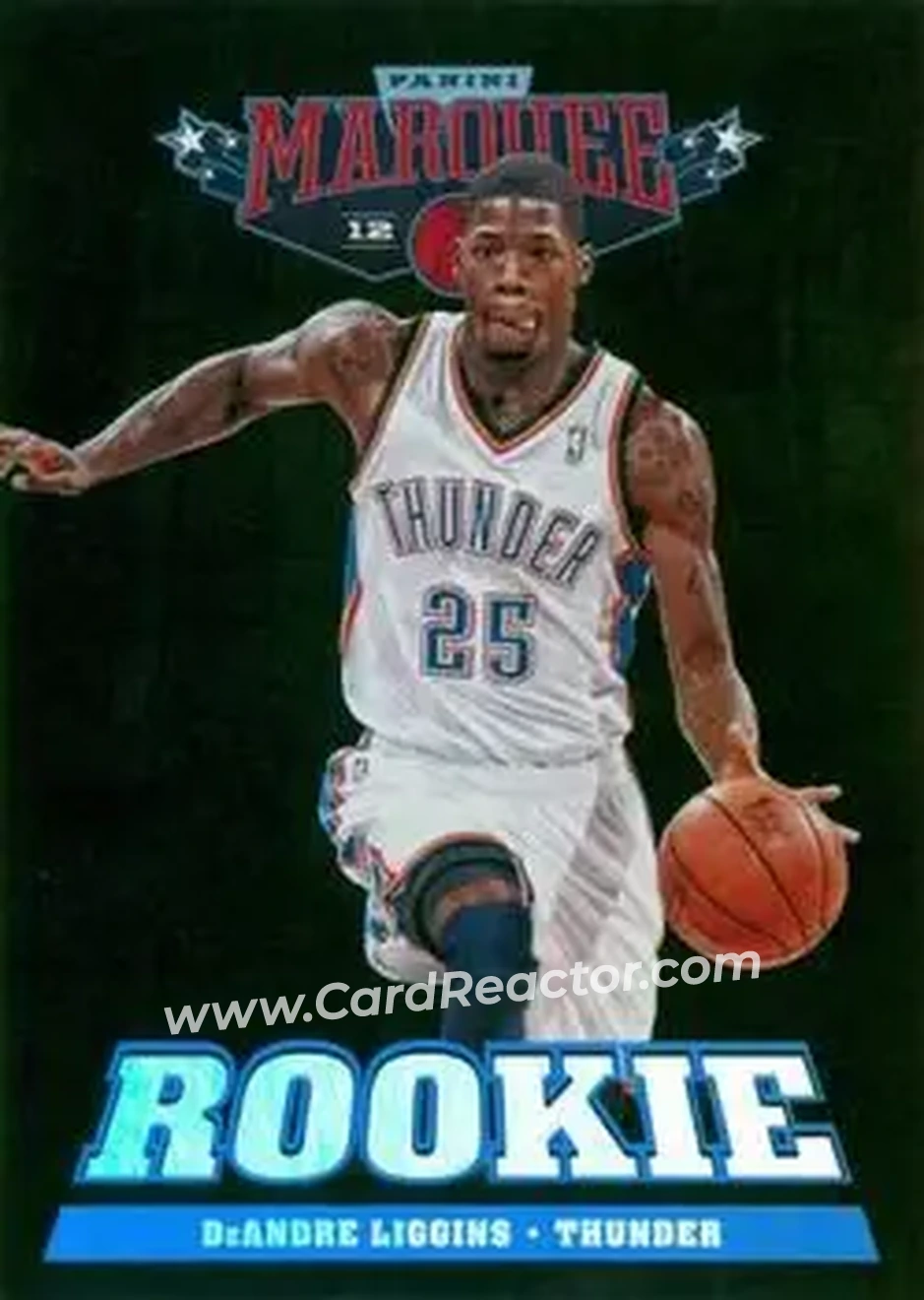 2012-13 Panini Marquee #304 - DeAndre Liggins - Oklahoma City Thunder - Front 2012-13 Panini Marquee #304 - DeAndre Liggins - Oklahoma City Thunder - Front