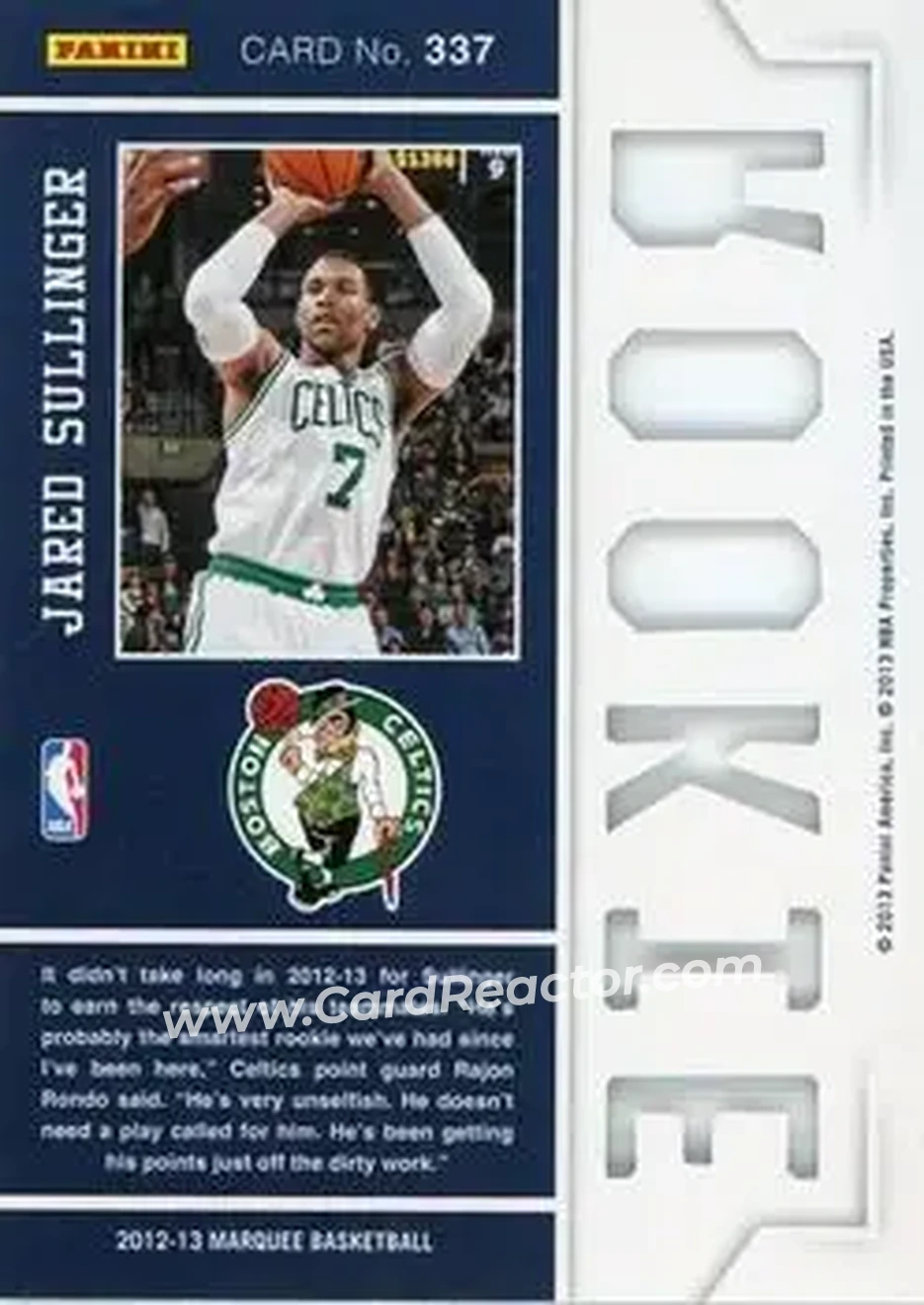 2012-13 Panini Marquee #337 - Jared Sullinger - Boston Celtics - Back 2012-13 Panini Marquee #337 - Jared Sullinger - Boston Celtics - Back
