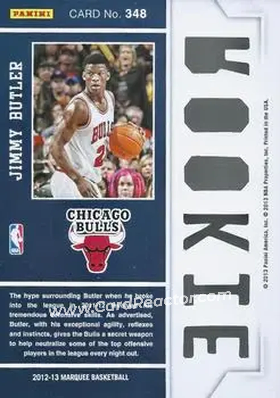 2012-13 Panini Marquee #348 - Jimmy Butler - Chicago Bulls - Back
