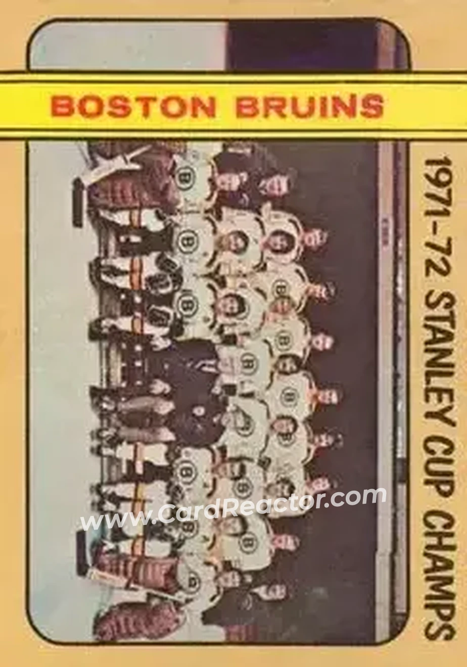 1972-73 O-Pee-Chee #276 - 1971-72 Stanley Cup Champions TC - Boston Bruins - Boston Bruins - Front 1972-73 O-Pee-Chee #276 - 1971-72 Stanley Cup Champions TC - Boston Bruins - Boston Bruins - Front