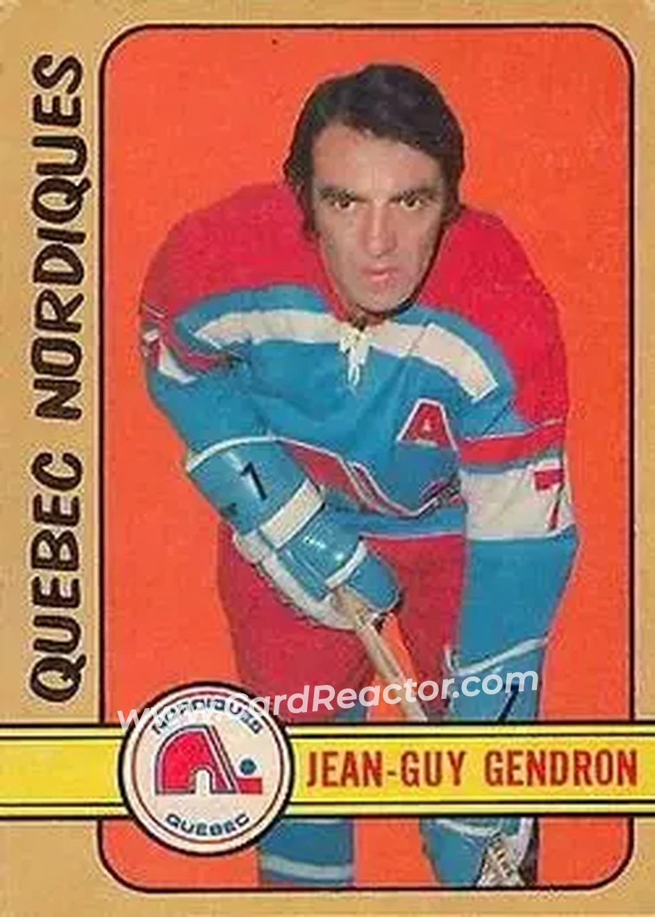 1972-73 O-Pee-Chee #302 - Jean-Guy Gendron - Quebec Nordiques - Front