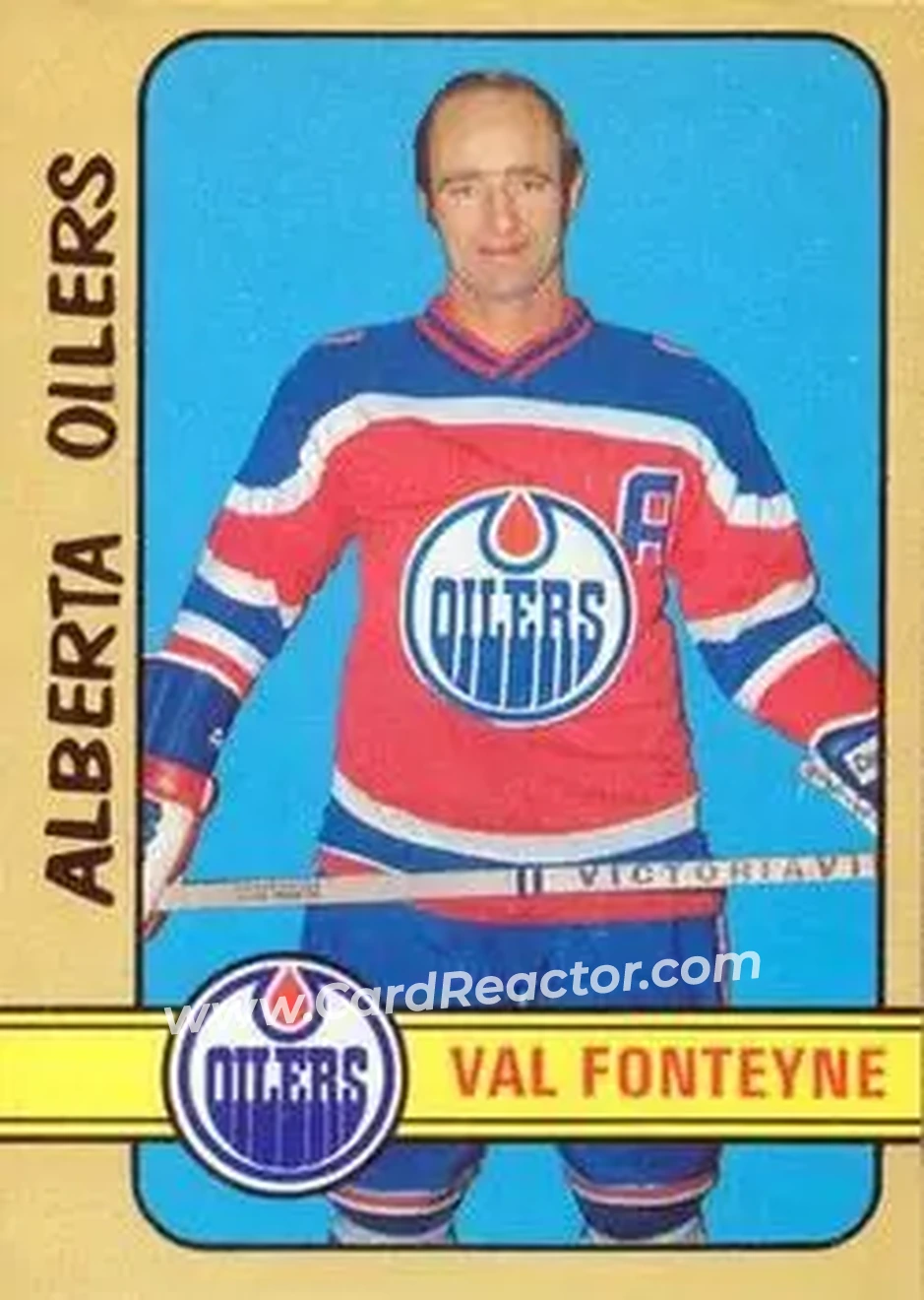 1972-73 O-Pee-Chee #319 - Val Fonteyne - Alberta Oilers - Front