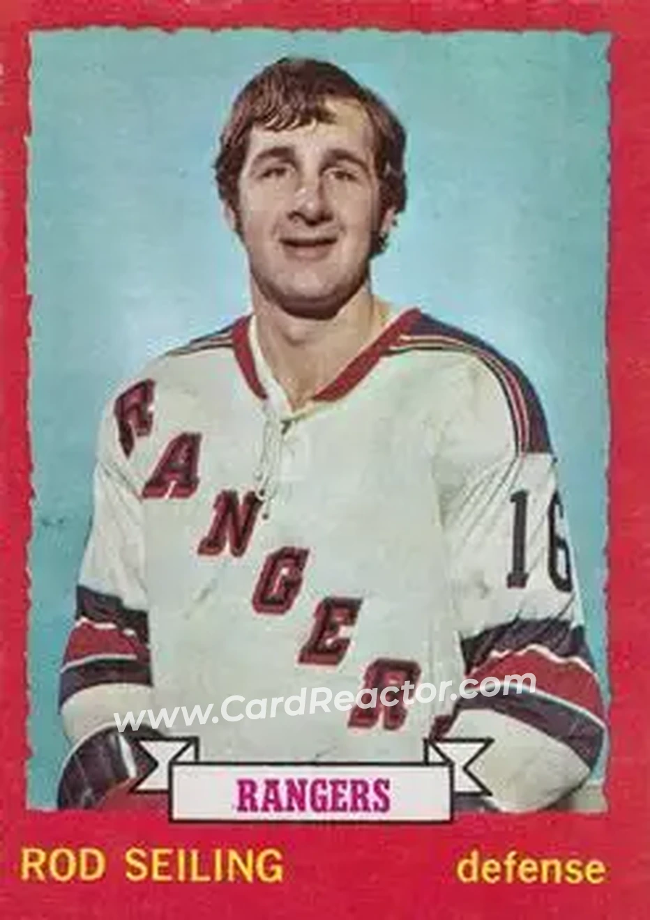 1973-74 O-Pee-Chee #9 - Rod Seiling - New York Rangers - Front 1973-74 O-Pee-Chee #9 - Rod Seiling - New York Rangers - Front