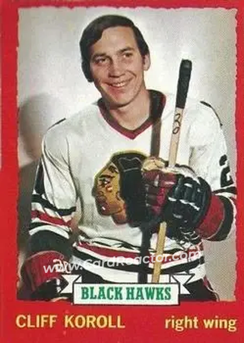 1973-74 O-Pee-Chee #28 - Cliff Koroll - Chicago Blackhawks - Front