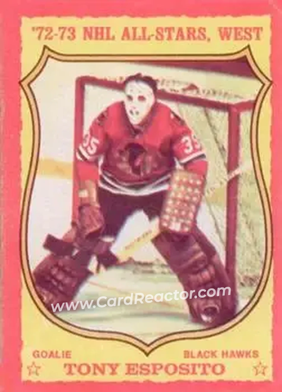 1973-74 O-Pee-Chee #90 - Tony Esposito - Chicago Blackhawks - Front 1973-74 O-Pee-Chee #90 - Tony Esposito - Chicago Blackhawks - Front