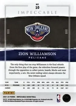 Back of Zion Williamson