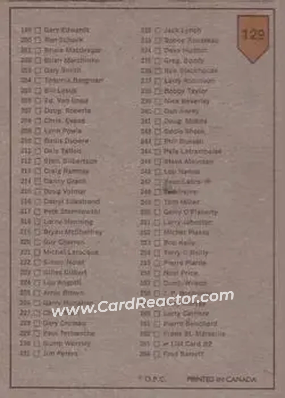 1973-74 O-Pee-Chee #129 - Checklist: 133-264 CL, UER - Back 1973-74 O-Pee-Chee #129 - Checklist: 133-264 CL, UER - Back