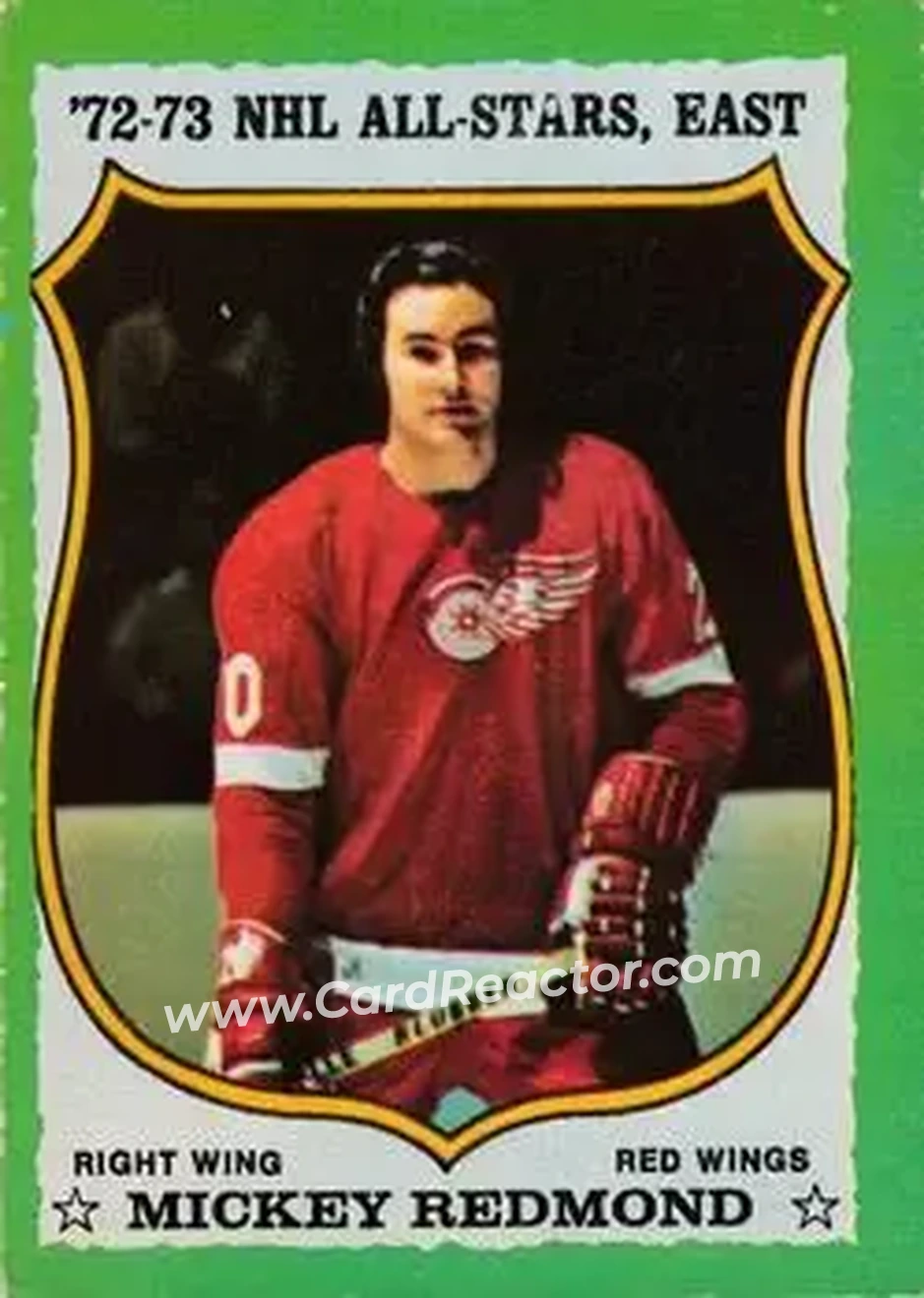 1973-74 O-Pee-Chee #180 - Mickey Redmond - Detroit Red Wings - Front 1973-74 O-Pee-Chee #180 - Mickey Redmond - Detroit Red Wings - Front