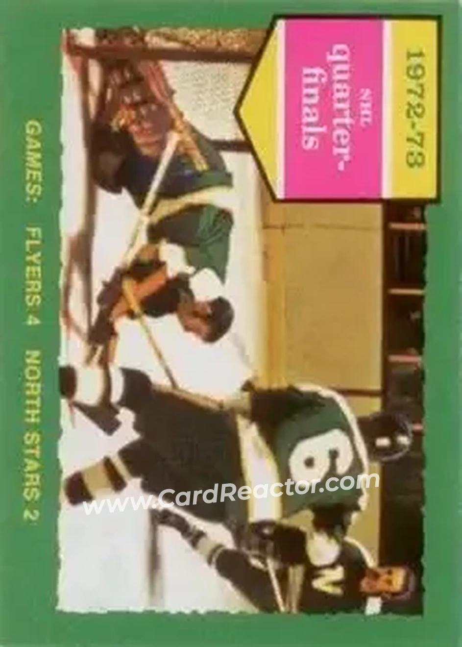 1973-74 O-Pee-Chee #192 - 1972-73 NHL Quarter-Finals (Series B) - Philadelphia Flyers - Minnesota North Stars - Front