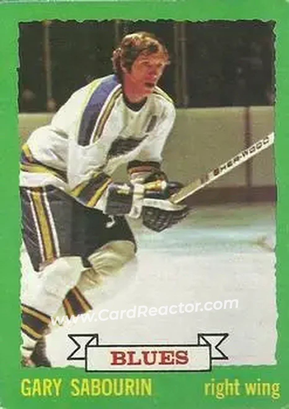 1973-74 O-Pee-Chee #168 - Gary Sabourin - St. Louis Blues - Front 1973-74 O-Pee-Chee #168 - Gary Sabourin - St. Louis Blues - Front