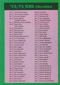 1973-74 O-Pee-Chee feature card