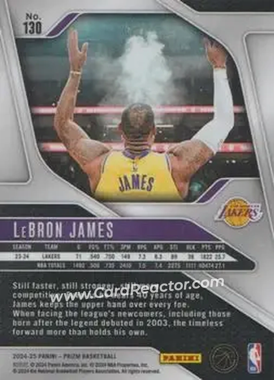 2024-25 Panini Prizm #130 - LeBron James - Los Angeles Lakers - Back