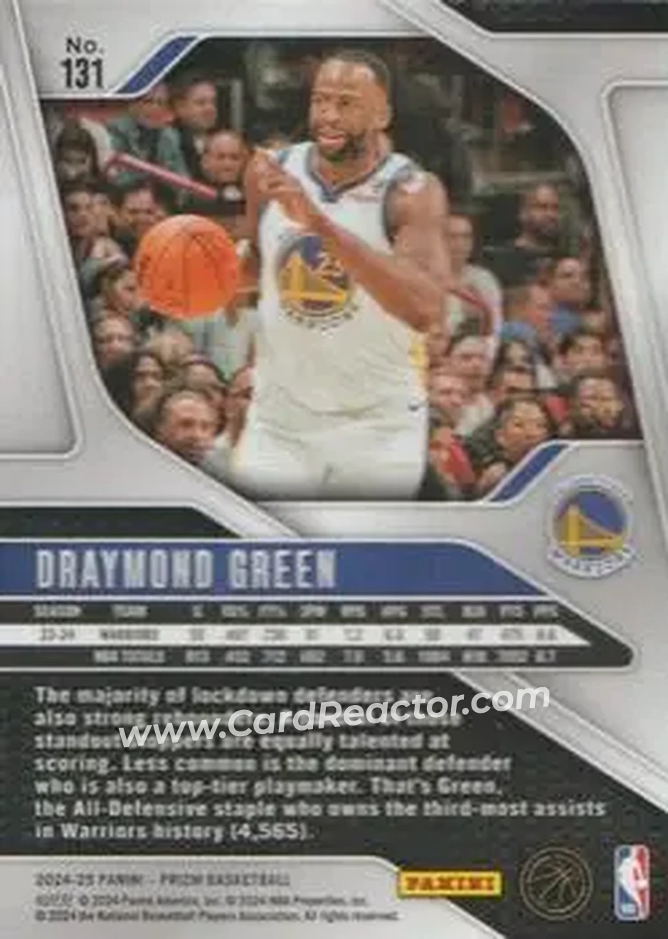 2024-25 Panini Prizm #131 - Draymond Green - Golden State Warriors - Back