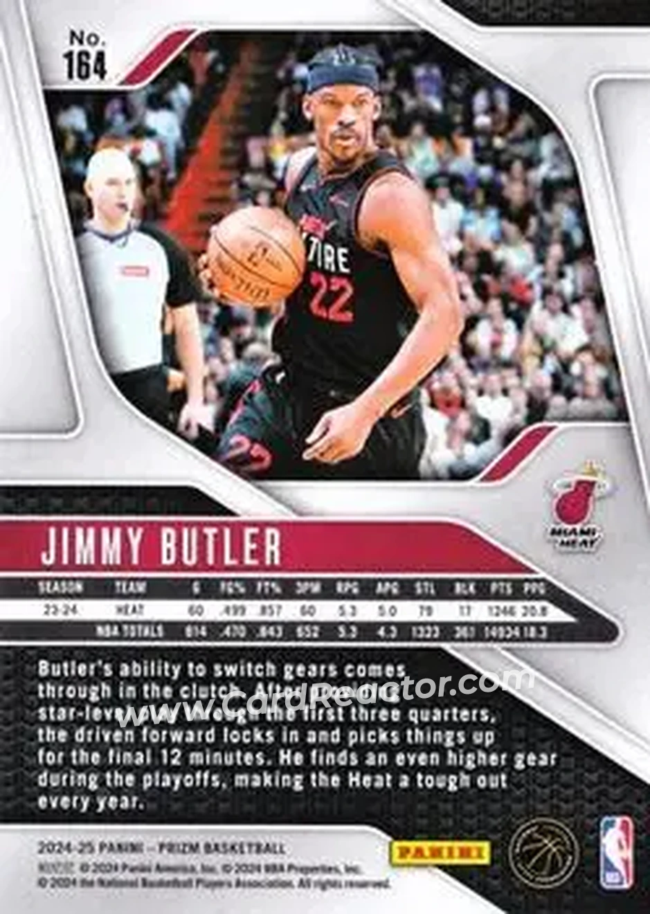 2024-25 Panini Prizm #164 - Jimmy Butler - Miami Heat - Back 2024-25 Panini Prizm #164 - Jimmy Butler - Miami Heat - Back