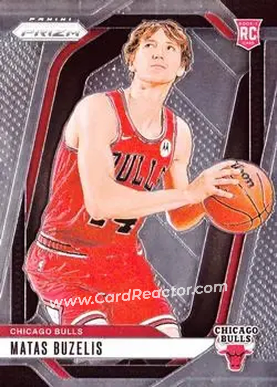 2024-25 Panini Prizm #252 - Matas Buzelis - Chicago Bulls - Front 2024-25 Panini Prizm #252 - Matas Buzelis - Chicago Bulls - Front