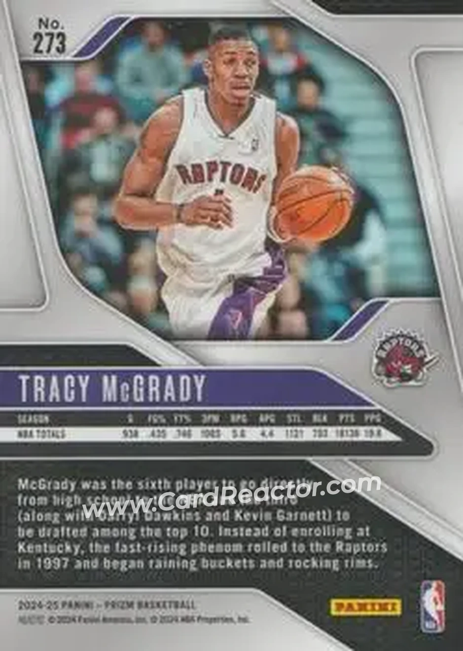 2024-25 Panini Prizm #273 - Tracy McGrady - Toronto Raptors - Back