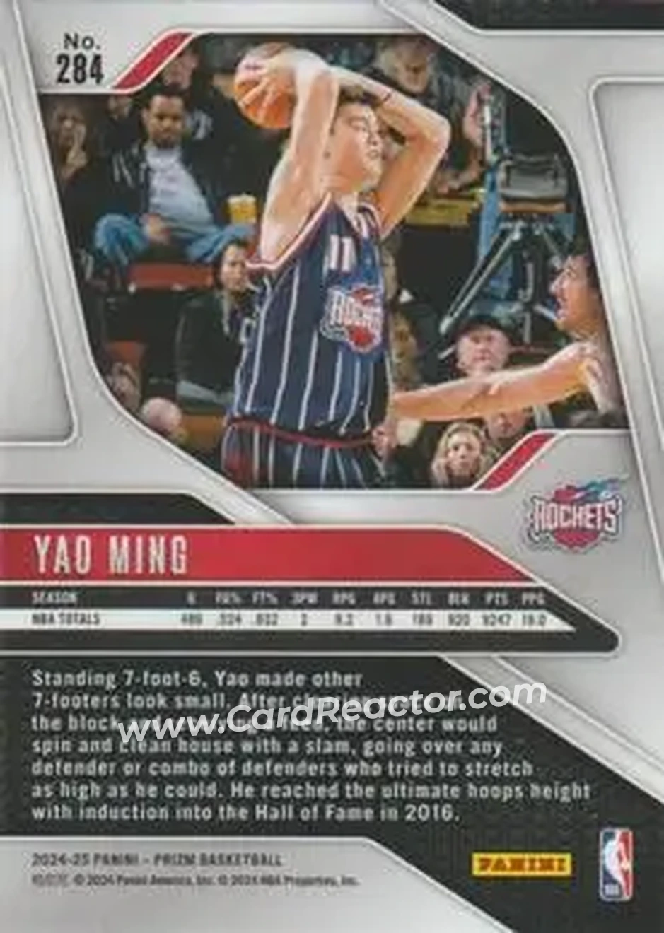 2024-25 Panini Prizm #284 - Yao Ming - Houston Rockets - Back