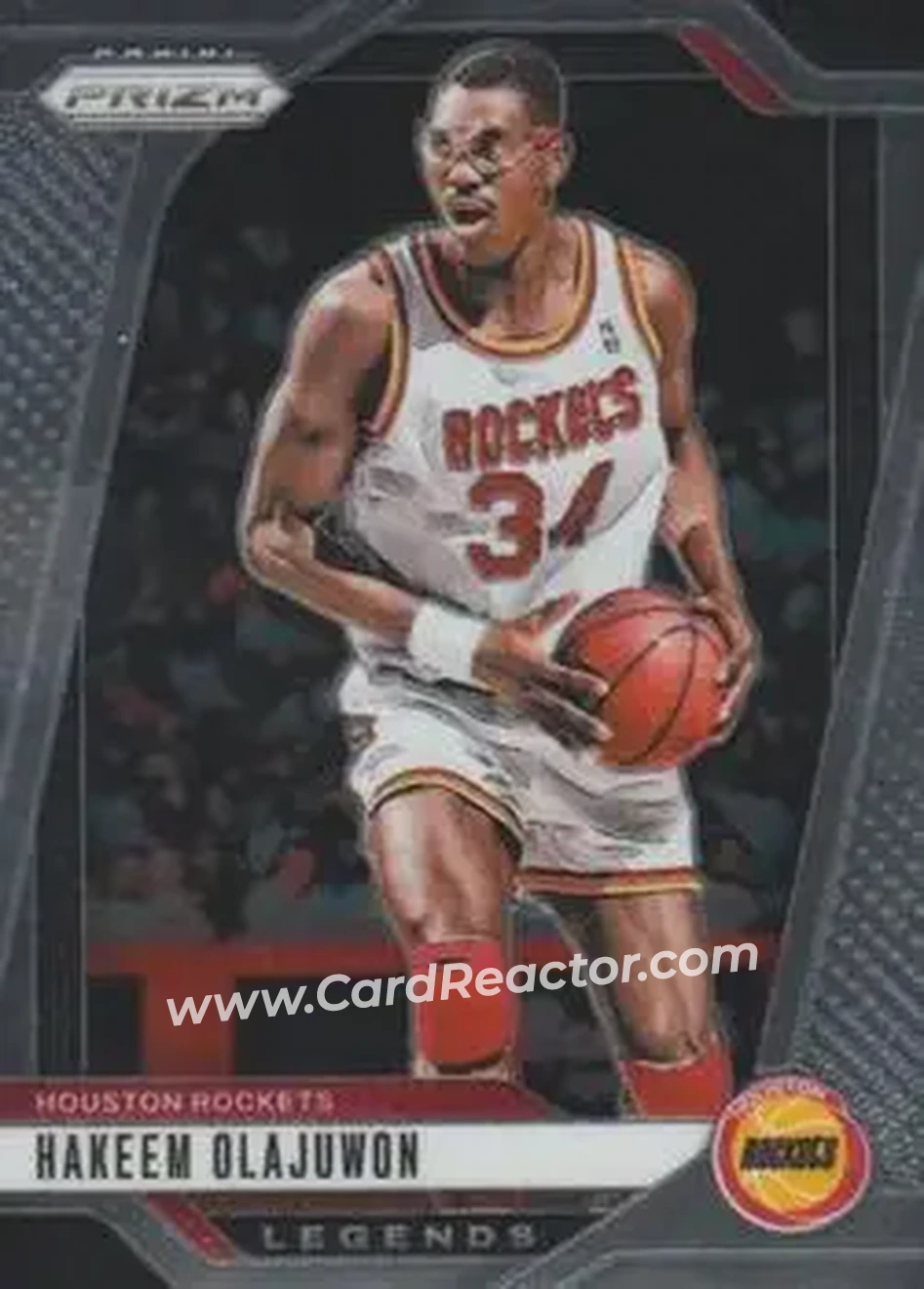 2024-25 Panini Prizm #296 - Hakeem Olajuwon - Houston Rockets - Front 2024-25 Panini Prizm #296 - Hakeem Olajuwon - Houston Rockets - Front