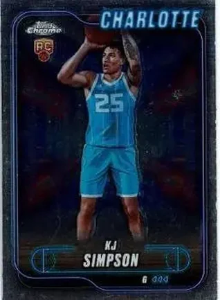 2024-25 Topps Chrome #102 - KJ Simpson Jr. - Charlotte Hornets 2024-25 Topps Chrome #102 - KJ Simpson Jr. - Charlotte Hornets