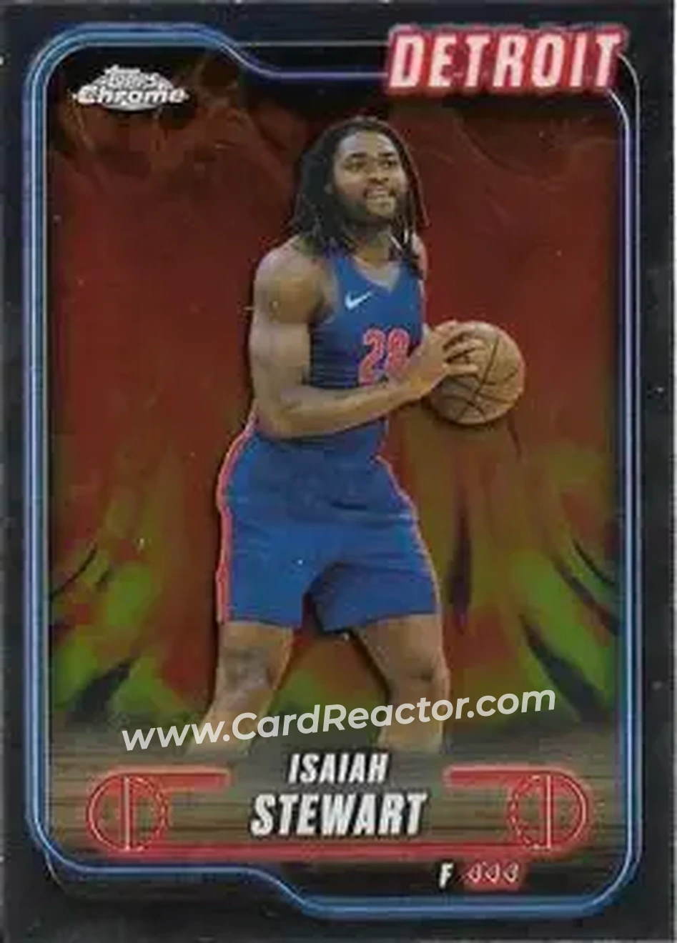 2024-25 Topps Chrome #116 - Isaiah Stewart - Detroit Pistons - Front