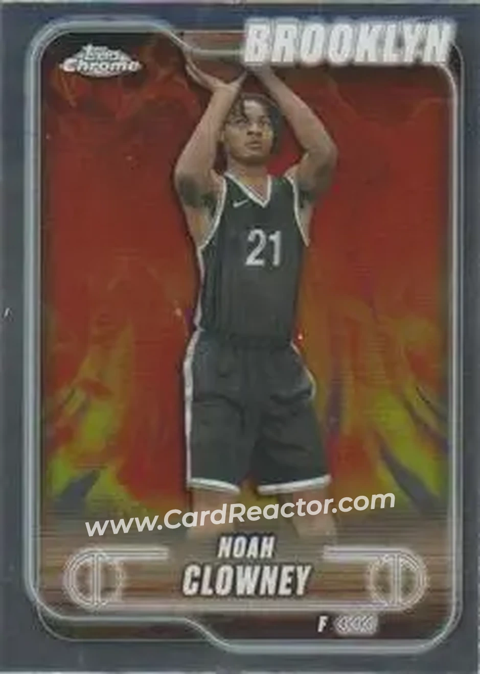 2024-25 Topps Chrome #118 - Noah Clowney - Brooklyn Nets - Front 2024-25 Topps Chrome #118 - Noah Clowney - Brooklyn Nets - Front