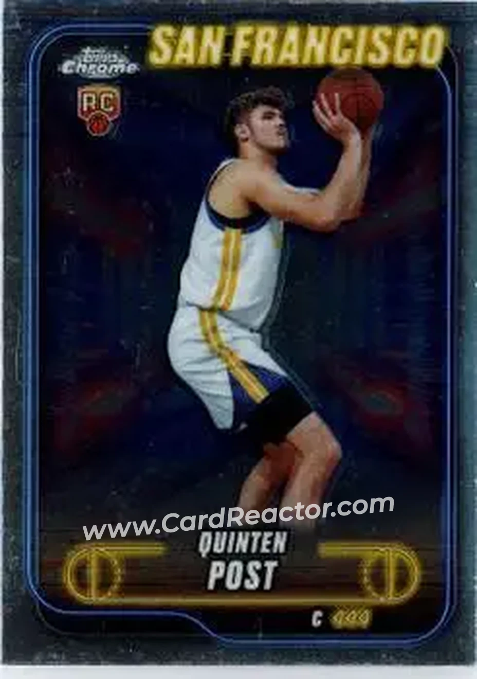 2024-25 Topps Chrome #121 - Quinten Post - Golden State Warriors - Front