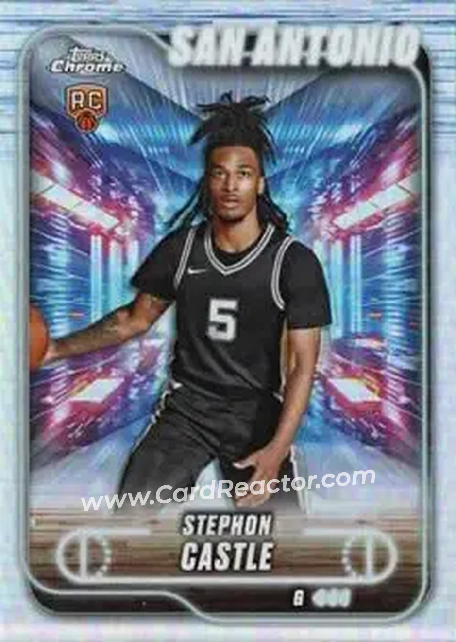 2024-25 Topps Chrome #122 - Stephon Castle - San Antonio Spurs - Front