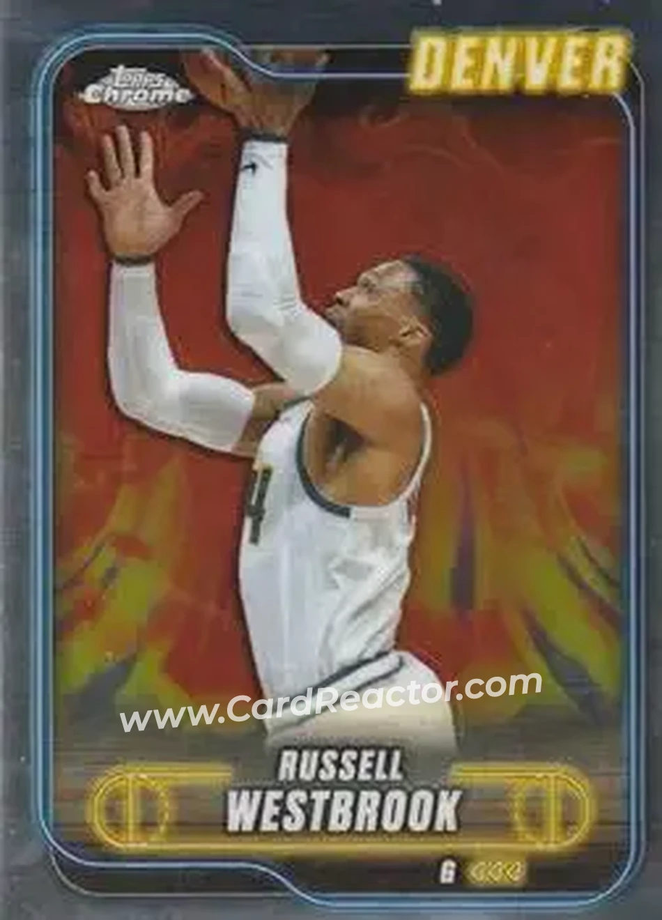 2024-25 Topps Chrome #125 - Russell Westbrook - Denver Nuggets - Front 2024-25 Topps Chrome #125 - Russell Westbrook - Denver Nuggets - Front