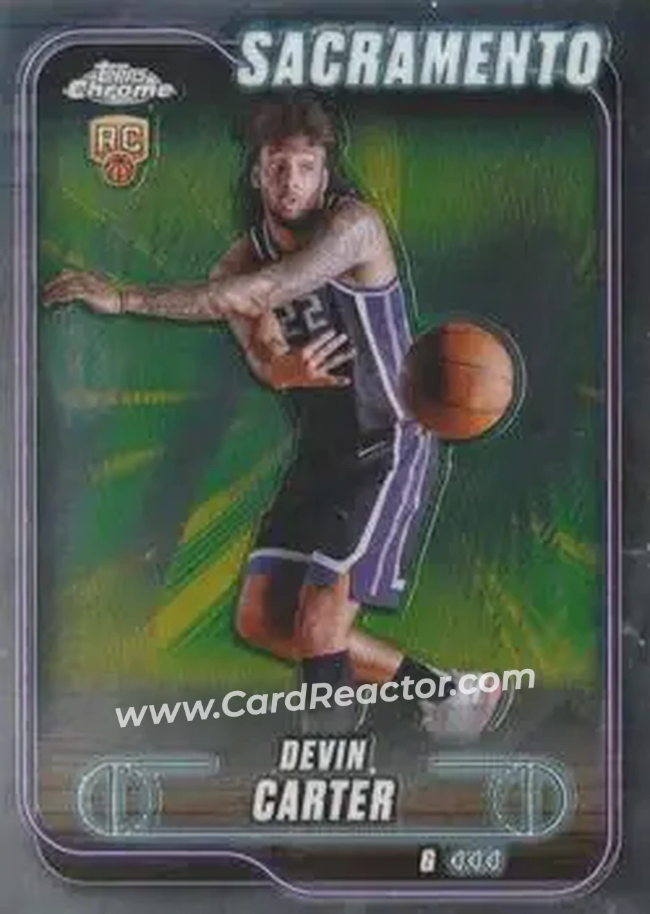 2024-25 Topps Chrome #134 - Devin Carter - Sacramento Kings - Front 2024-25 Topps Chrome #134 - Devin Carter - Sacramento Kings - Front