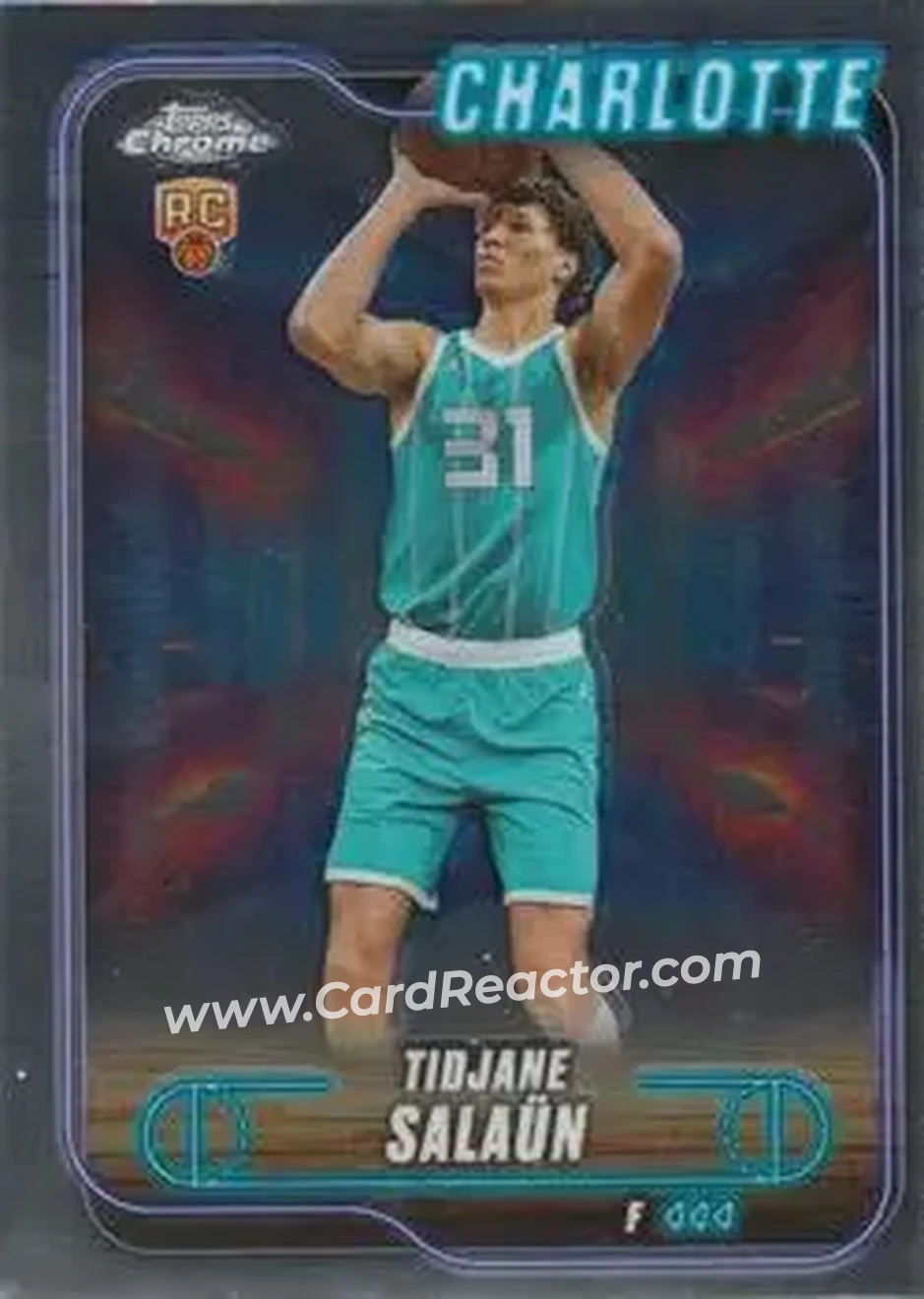 2024-25 Topps Chrome #148 - Tidjane Salaün - Charlotte Hornets - Front