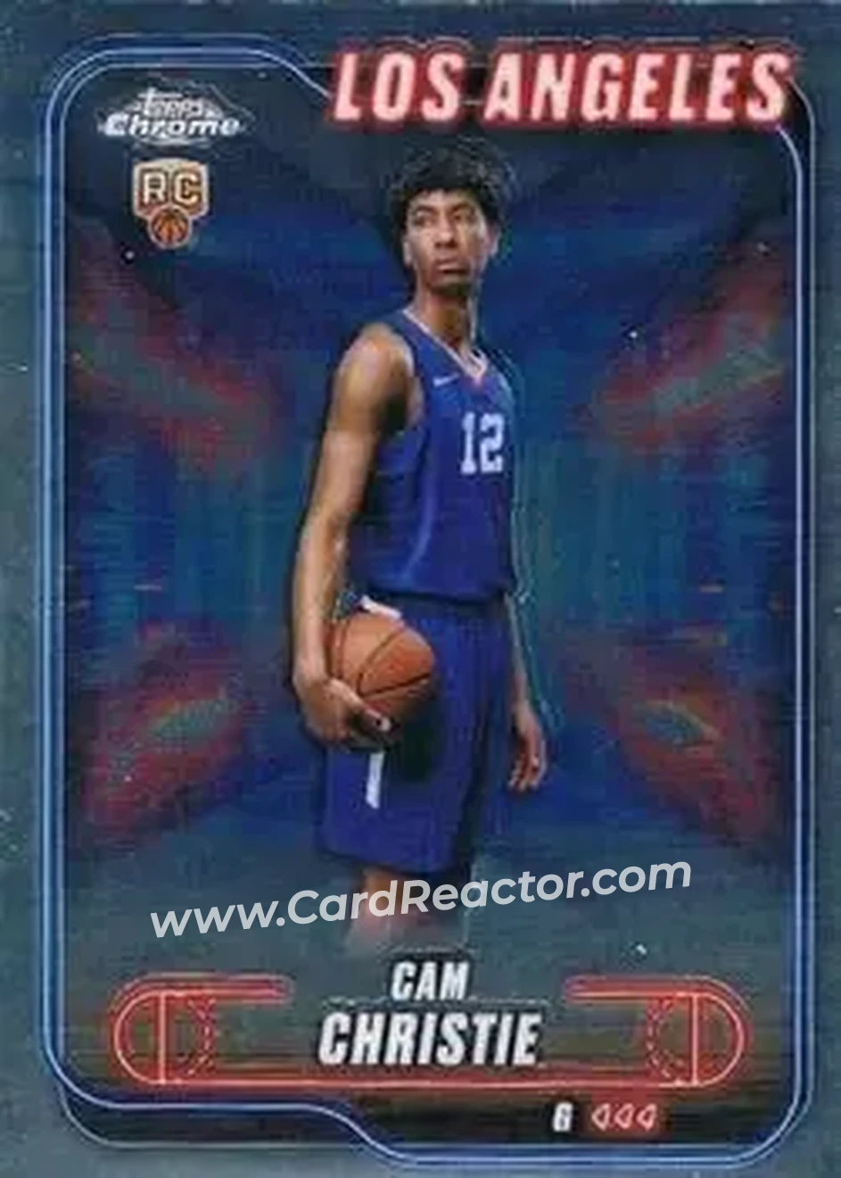 2024-25 Topps Chrome #151 - Cam Christie - Los Angeles Clippers - Front 2024-25 Topps Chrome #151 - Cam Christie - Los Angeles Clippers - Front