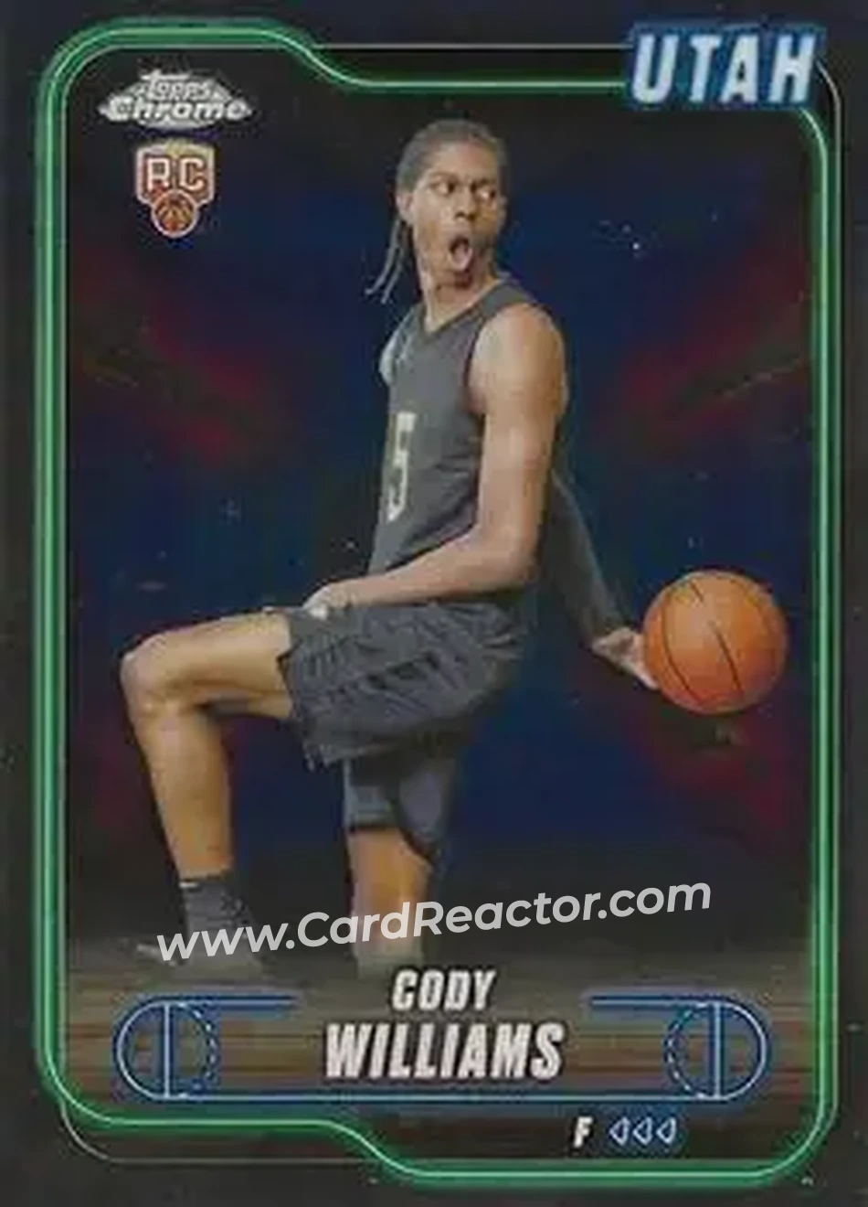 2024-25 Topps Chrome #160 - Cody Williams - Utah Jazz - Front